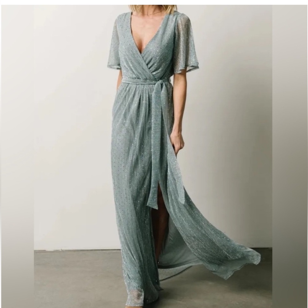 Baltic Born Grace Sparkle Gown | Dusty Blue - Size M